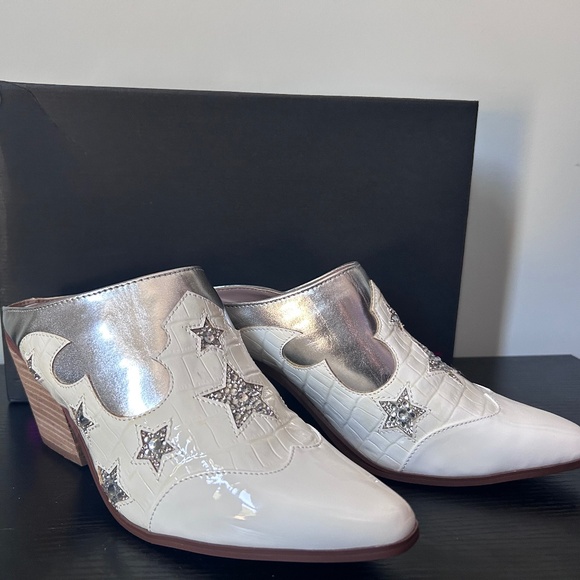 Brand New Betsey Johnson Heeled Mules - Picture 1 of 7